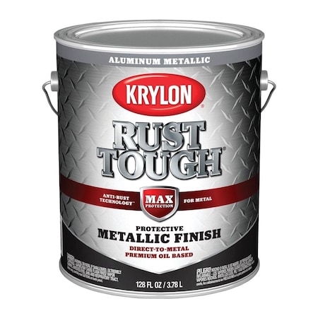 Krylon Rust Tough Oil-Based Gloss  Rust Control Enamel, Aluminum, 1 Gal. K09742008